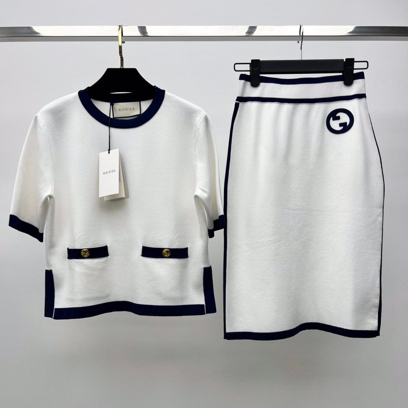 Gucci Knit Shirt & Skirt Set