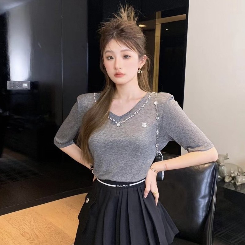 MiuMiu V Collar Tee
