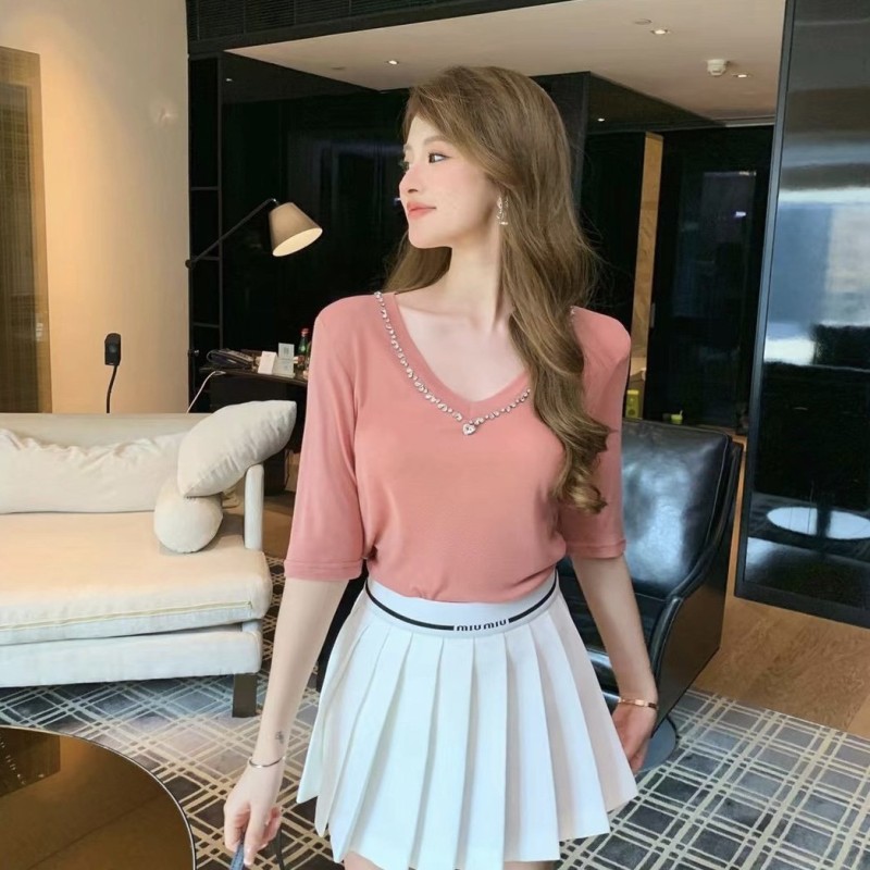 MiuMiu V Collar Tee