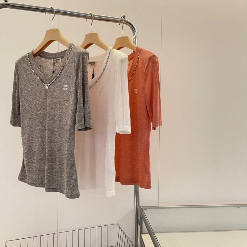 MiuMiu V Collar Tee