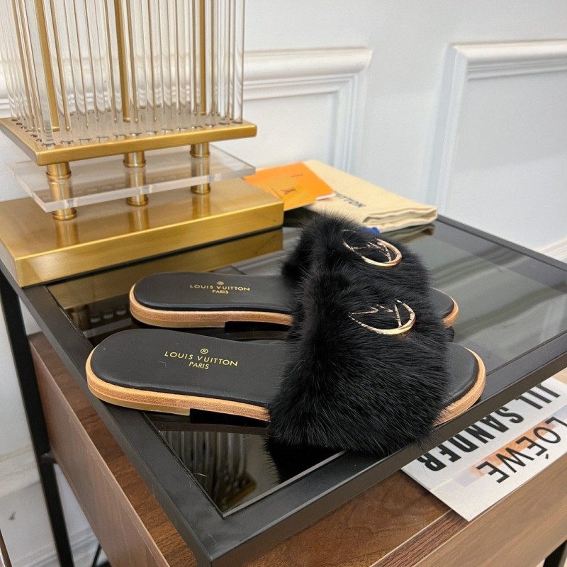 LV Mink Fur Slipper