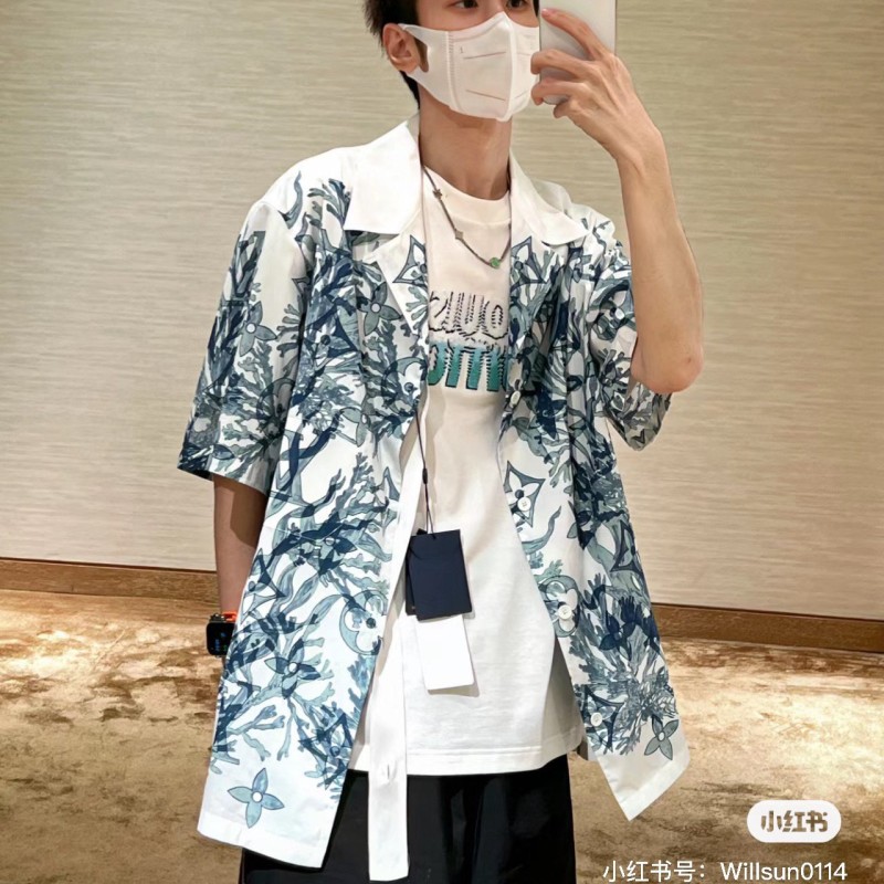 LV Unisex Casual Beach Shorts & Shirt