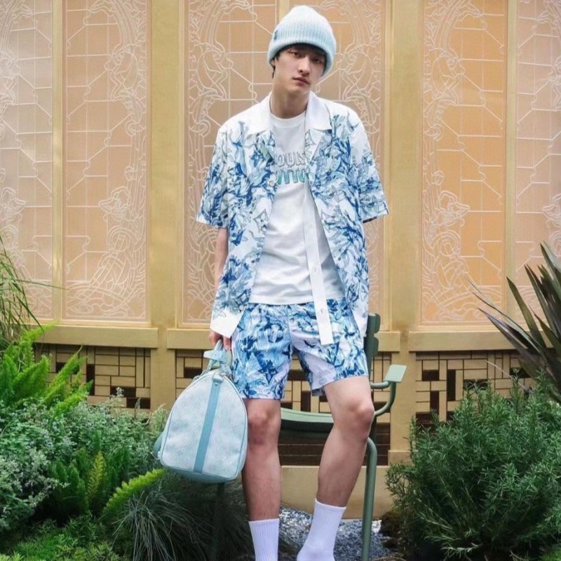 LV Unisex Casual Beach Shorts & Shirt