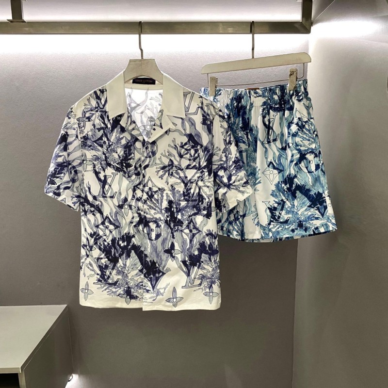 LV Unisex Casual Beach Shorts & Shirt