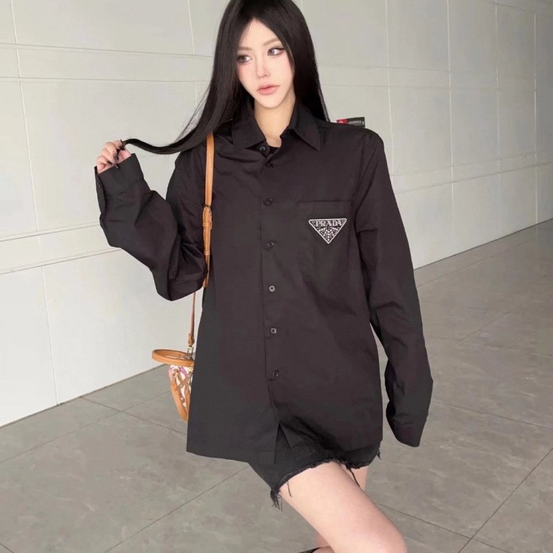 Prada Unisex Long Sleeves Shirts
