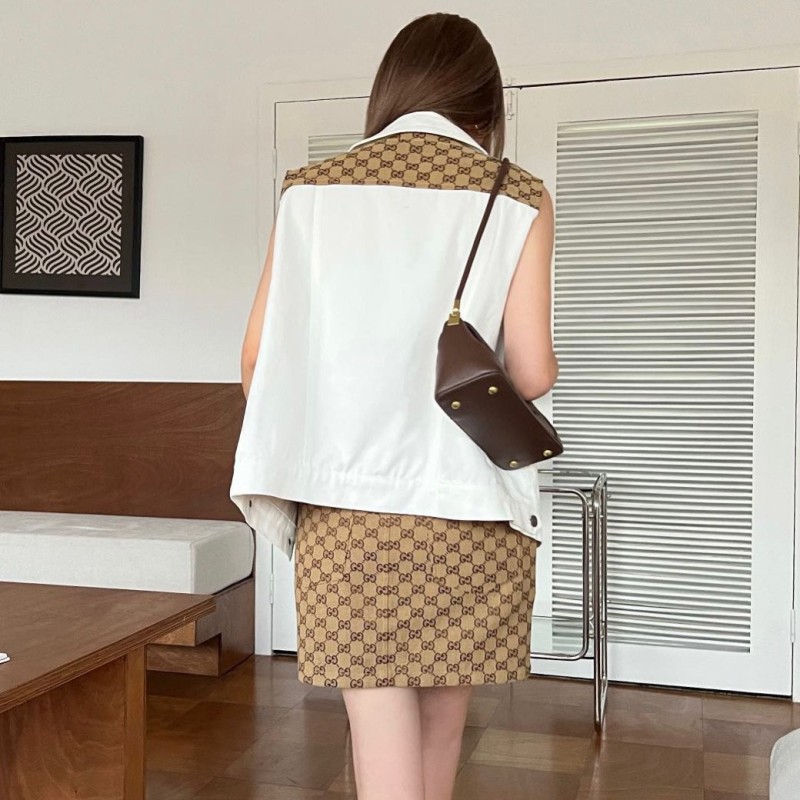 Gucci Denim Vest & Skirt
