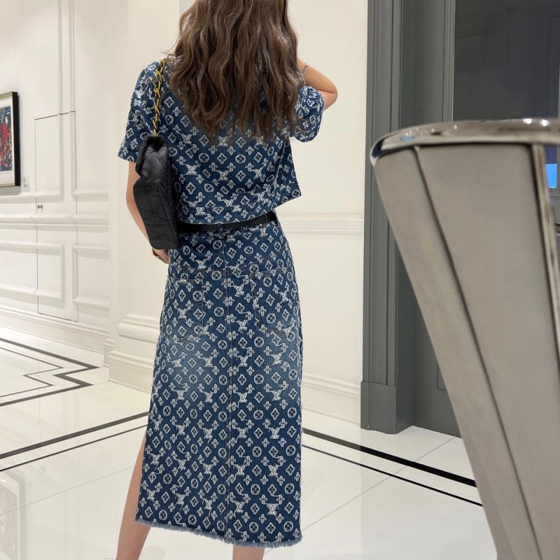 LV Denim Shirt & Dress Set