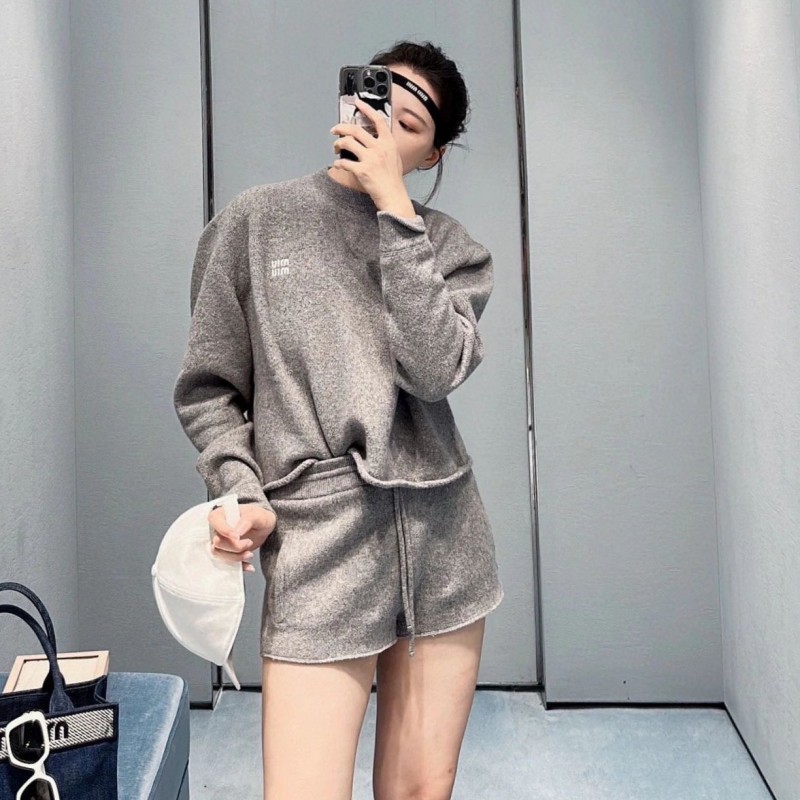 MiuMiu Wool Shirt & Shorts Set