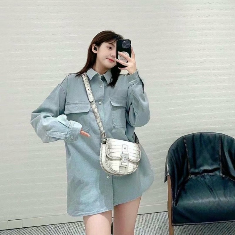 Dior Unisex Denim Long Sleeves Shirt