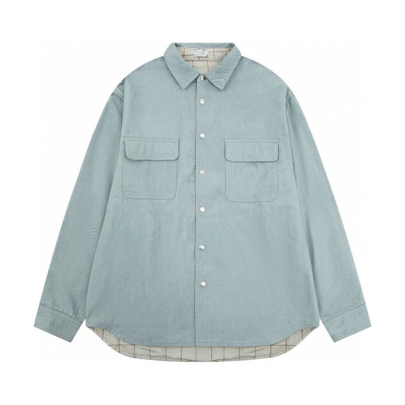 Dior Unisex Denim Long Sleeves Shirt