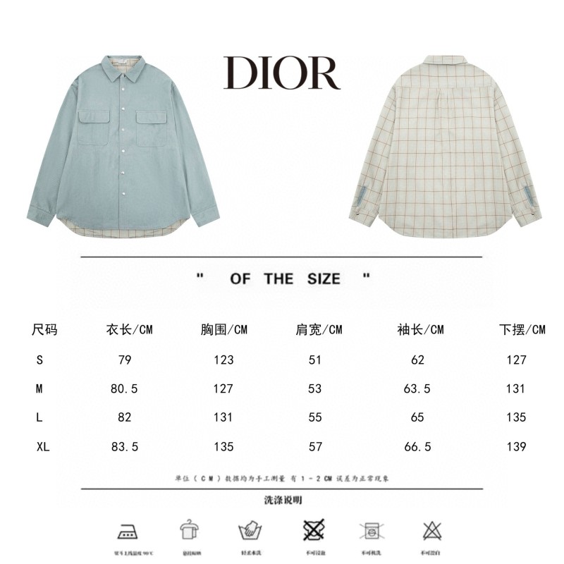 Dior Unisex Denim Long Sleeves Shirt