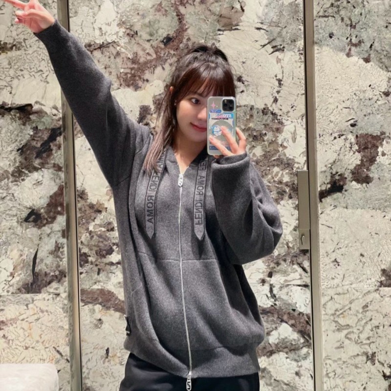 Fendi Unisex Zipper Hoodie