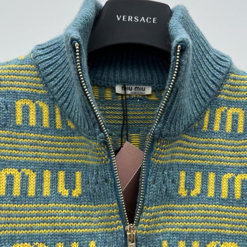 MiuMiu Zipper Turtleneck Cardigan