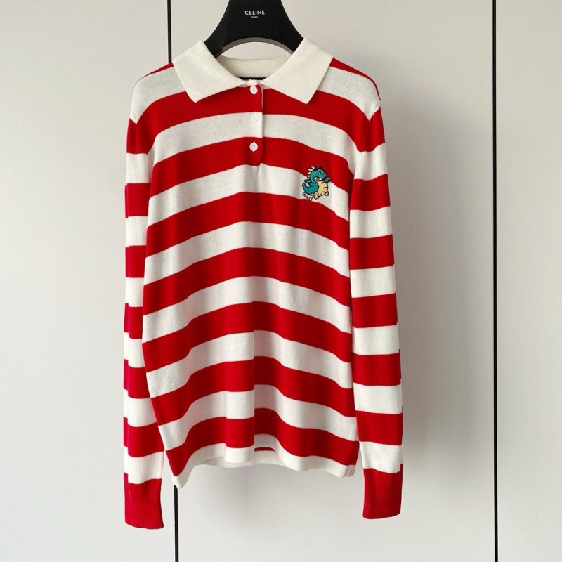Gucci Unisex Long Sleeves Polo Tee