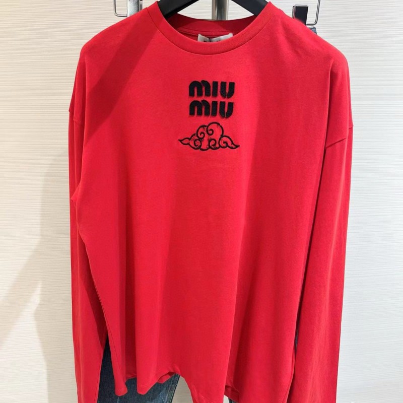 MiuMiu Unisex Long Sleeves Tee