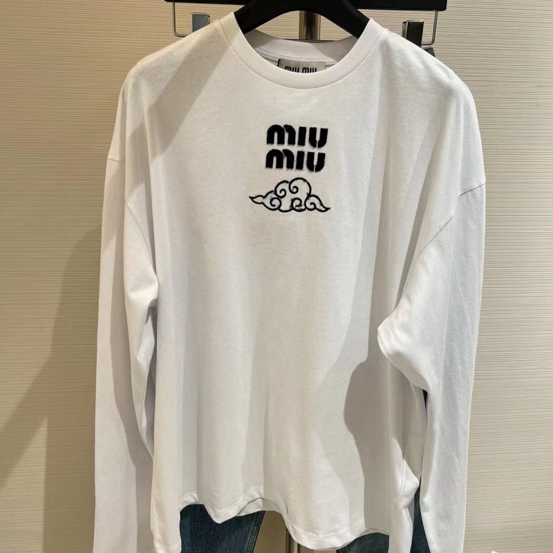 MiuMiu Unisex Long Sleeves Tee