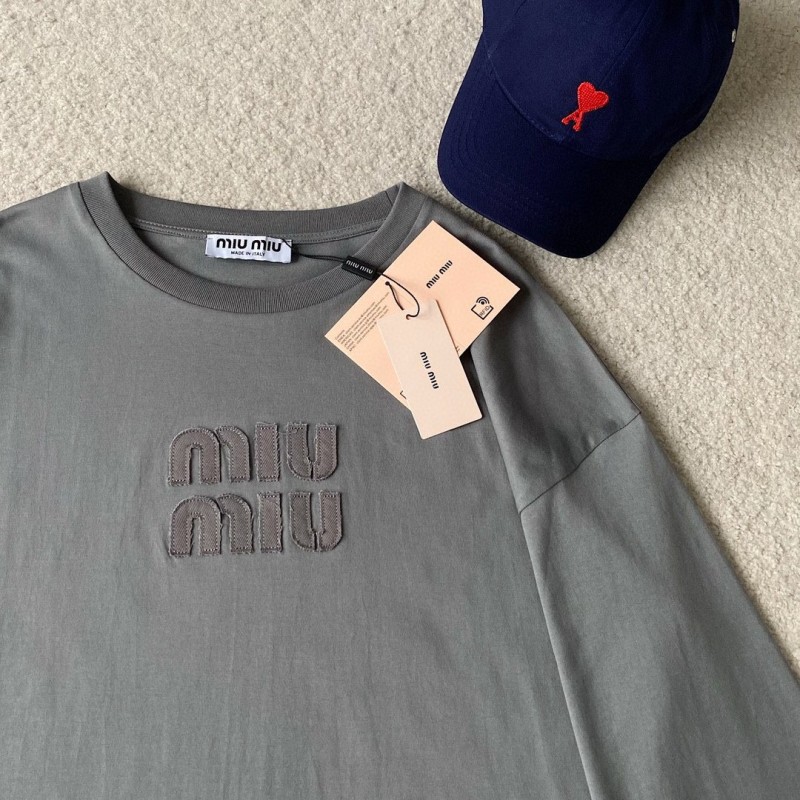 MiuMiu Unisex Long Sleeves Tee