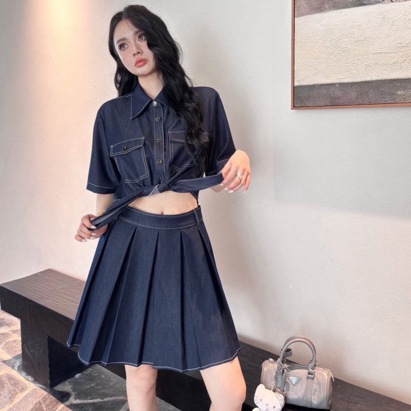 Prada Denim Shirt & Skirts