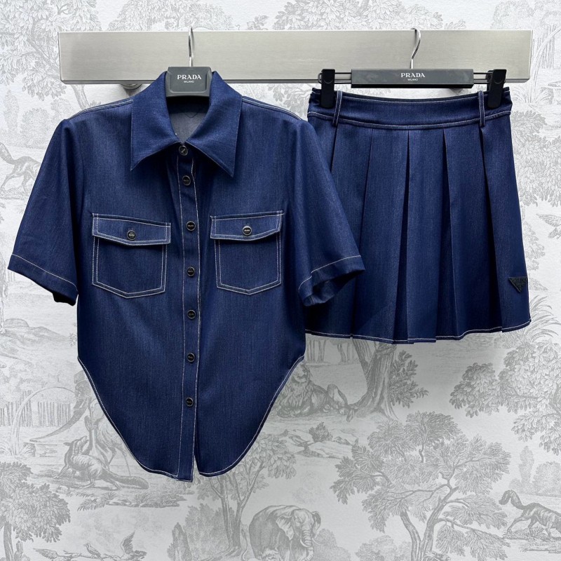 Prada Denim Shirt & Skirts
