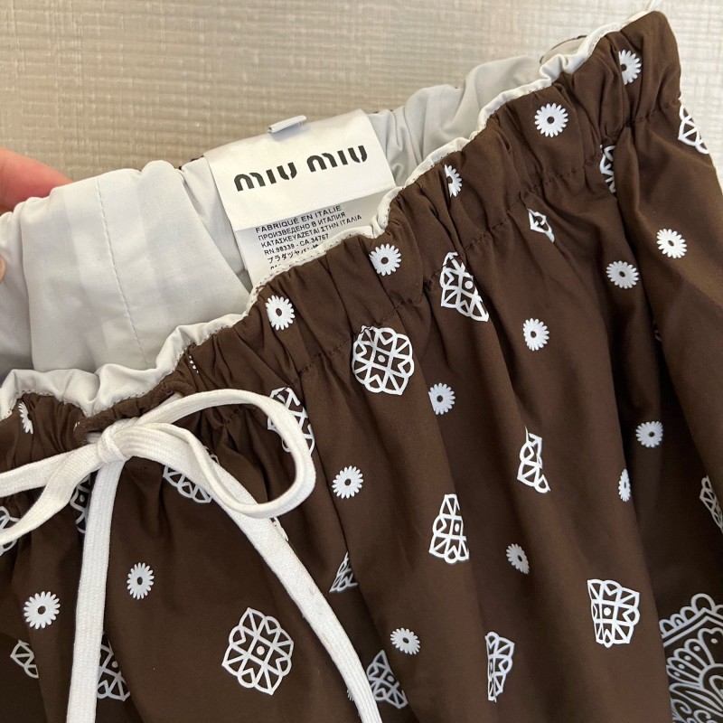 Miumiu Halther Neck Shirt & Skirts Set