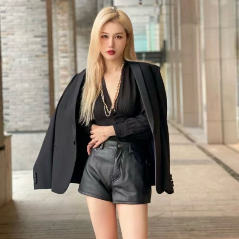 YSL Leather Shorts