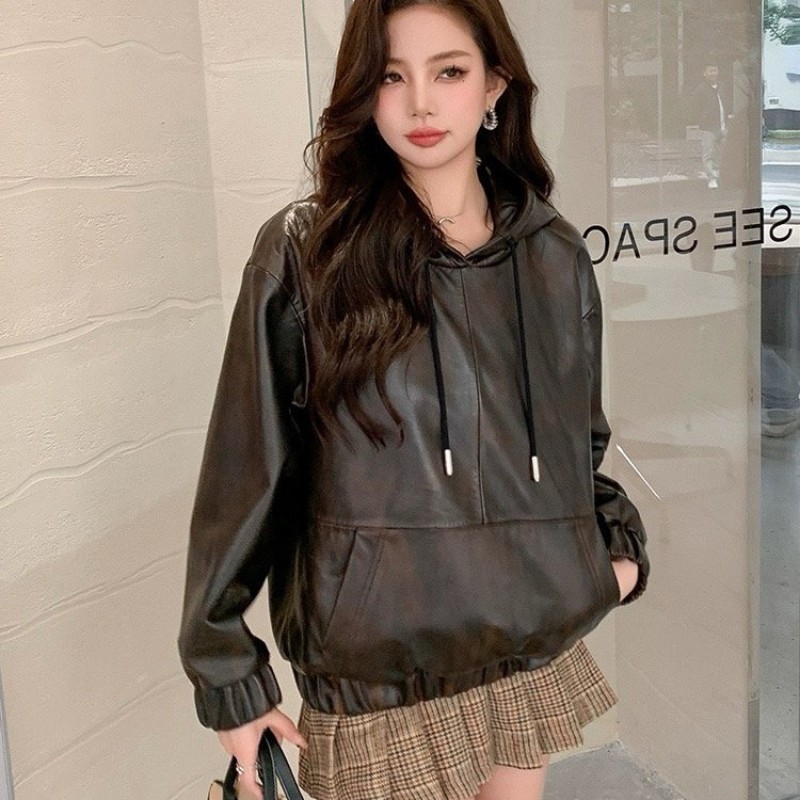 YSL Unisex Leather Hoodie