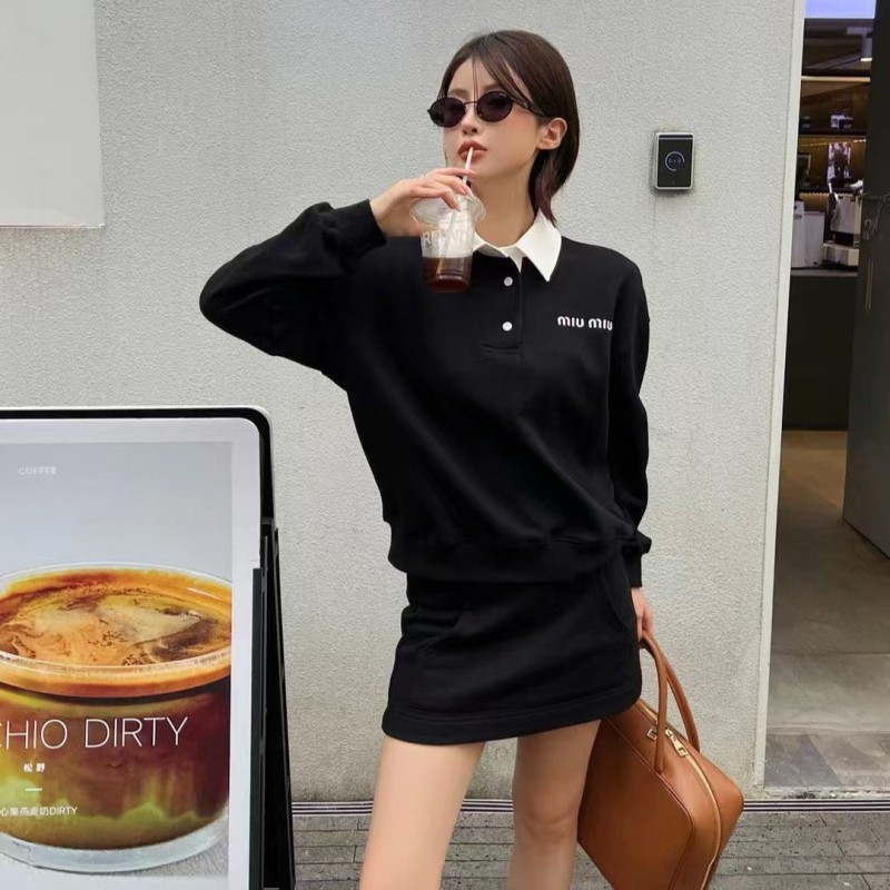MiuMiu Long Sleeves Shirt & Skirts Set
