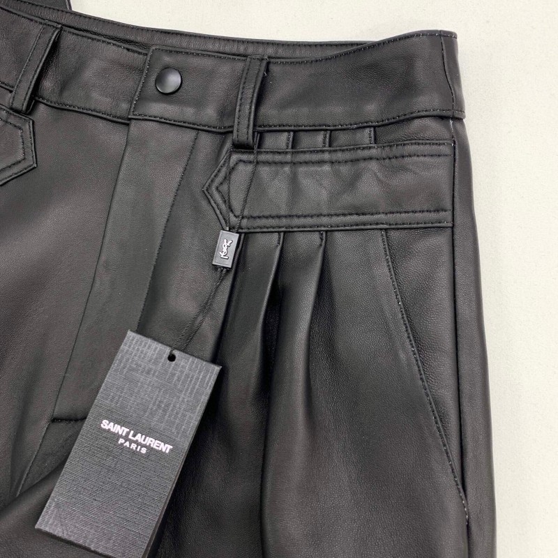 YSL Leather Shorts