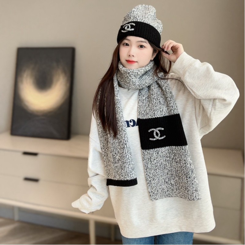 Chanel Scarf & Bennie Hat