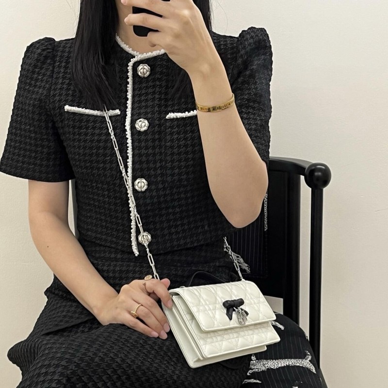 Dior Lady 蝴蝶结珍珠链条包