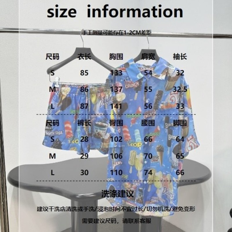 Balenciaga Unisex Shirt / Short Pants 