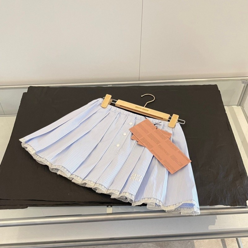 MiuMiu Skirt/Short Pants + Long Sleeves Shirt Set