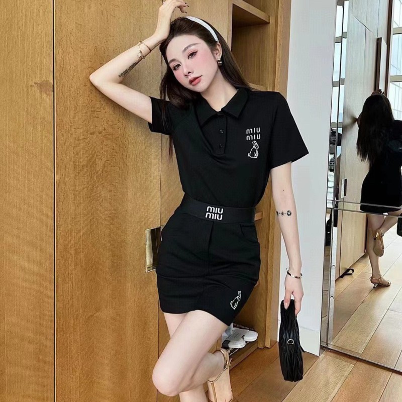 MiuMiu Polo Tee & Short Pant Set